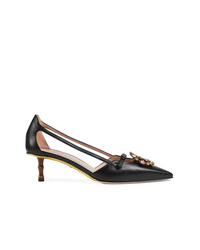 Gucci Leather Pump With Crystal Double G