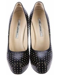 Brian Atwood Leather Studded Pumps