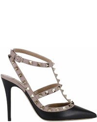 Valentino Pumps Rockstud Ankle Strap 10 Cm Heel In Bicolor And With Micro Studs