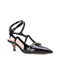 RED Valentino Red Studded Wraparound Pointed Pumps
