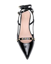 RED Valentino Red Studded Wraparound Pointed Pumps