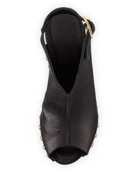 Charles David Ciao Studded Leather Sandal Black