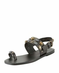 Tomas Maier Cuoio Studded Leather Sandal Black