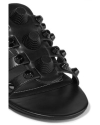 Balenciaga Giant Studded Leather Sandals Black