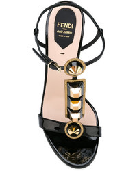 Fendi Gold Studded Sandals
