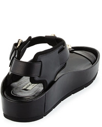 Balenciaga Studded Flat Leather Sandal Noir