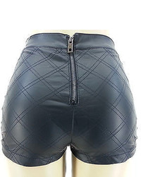 Forever 21 Nwt High Waisted Faux Leather Studs Shorts Pleather Hot Mini Black