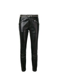 Black Studded Leather Skinny Pants
