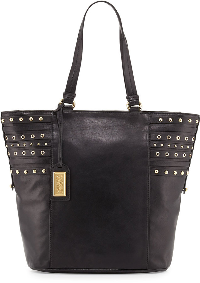 Badgley Mischka Adele Large Leather Tote Bag Black | Where to buy & how ...