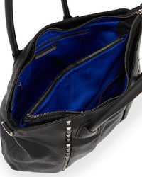 Charles Jourdan Dally Studded Leather Tote Bag Black