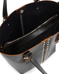 Charles Jourdan Day Studded Leather Tote Bag Black