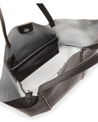 Furla Elle Rock Medium Studded Leather Tote Bag Onyx