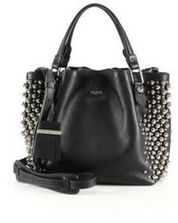 Tod's Flower Mini Studded Leather Tote