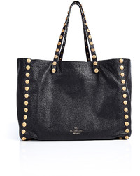 Valentino Leather Gryphon Tote With Studded Trim