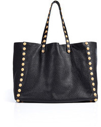 Valentino Leather Gryphon Tote With Studded Trim
