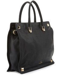 Valentino Leather Studded Tote Bag Black