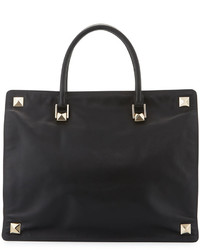 Valentino Leather Studded Tote Bag Black