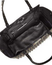 Valentino Noir Rockstud Mini Leather Studded Tote Bag Black