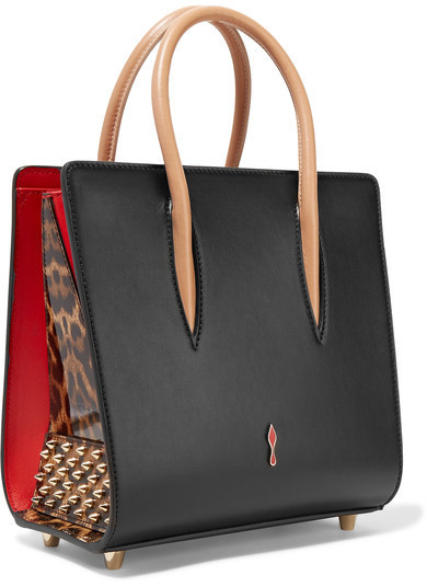 Christian Louboutin Paloma Tote Spiked Holographic Leather Small
