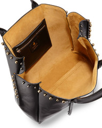 Lanvin Studded Leather Fringe Tote Bag Black