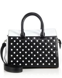 Elena Ghisellini Vicky P Cinetica Small Studded Two Tone Leather Tote