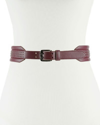 Neiman Marcus Studded Faux Leather Waist Belt