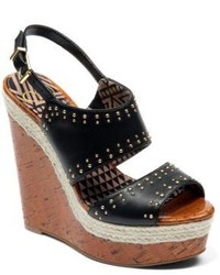 Jessica Simpson Geno Leather Wedges With Studded Accents