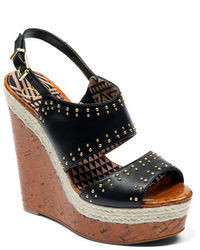 Jessica Simpson Geno Leather Wedges With Studded Accents