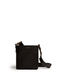 Black Studded Nylon Crossbody Bag