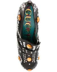 Gucci Crystal Studded Platform Loafer Pumps