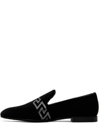 Versace Black Studded Greca Loafers