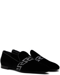 Versace Black Studded Greca Loafers