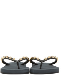 Giuseppe Zanotti Black Studded Hollywood Sandals