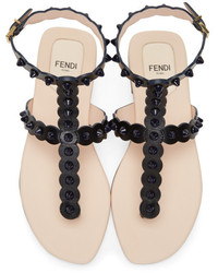 Fendi Black Studded Sandals
