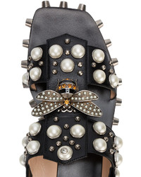 Gucci Pearl And Crystal Studded Sandals