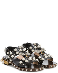 Gucci Pearl And Crystal Studded Sandals