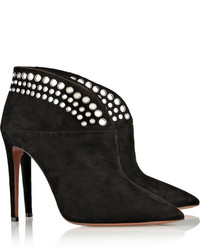 Aquazzura Disco Studded Suede Ankle Boots