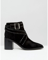 Senso Haig Ii Black Suede Studded Ankle Boots