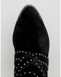 Senso Haig Ii Black Suede Studded Ankle Boots