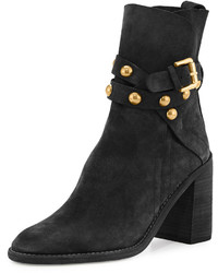 See by Chloe Janis Studded Suede Bootie Black
