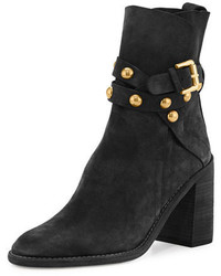 See by Chloe Janis Studded Suede Bootie Black