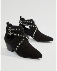 ASOS DESIGN Rise Cut Out Studded Ankle Boots