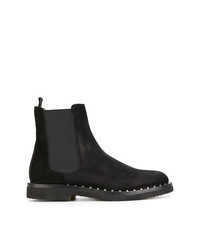 Black Studded Suede Chelsea Boots