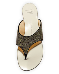 Giuseppe Zanotti Micro Studded Flat Suede Thong Sandal