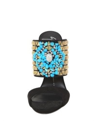 Giuseppe Zanotti 120mm Studs Turquoise Suede Sandals