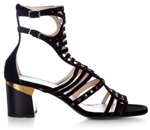 black block heel gladiator sandals