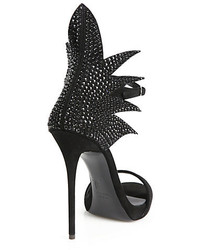 Giuseppe Zanotti Crystal Studded Jagged Suede Sandals