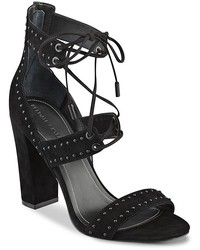 Kendall And Kylie Dawn 2 Studded Suede Block Heel Sandals