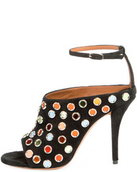 Givenchy Multicolor Studded Suede Sandal Black