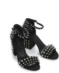 Alexander Wang Studded Abby Suede Sandal With Rhodium